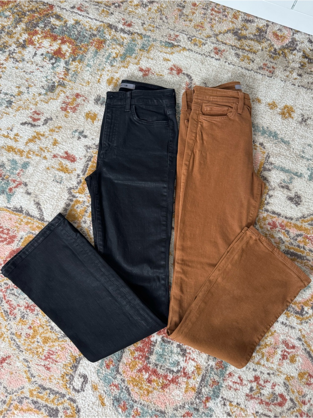 Joe’s Jeans Coated high waisted, bootcut jeans